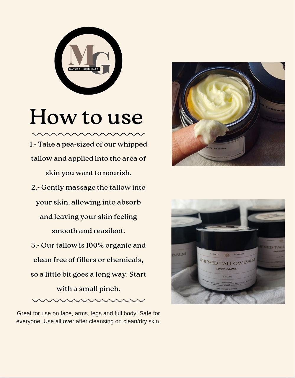 Organic Sweet Vanilla Whipped Tallow Balm