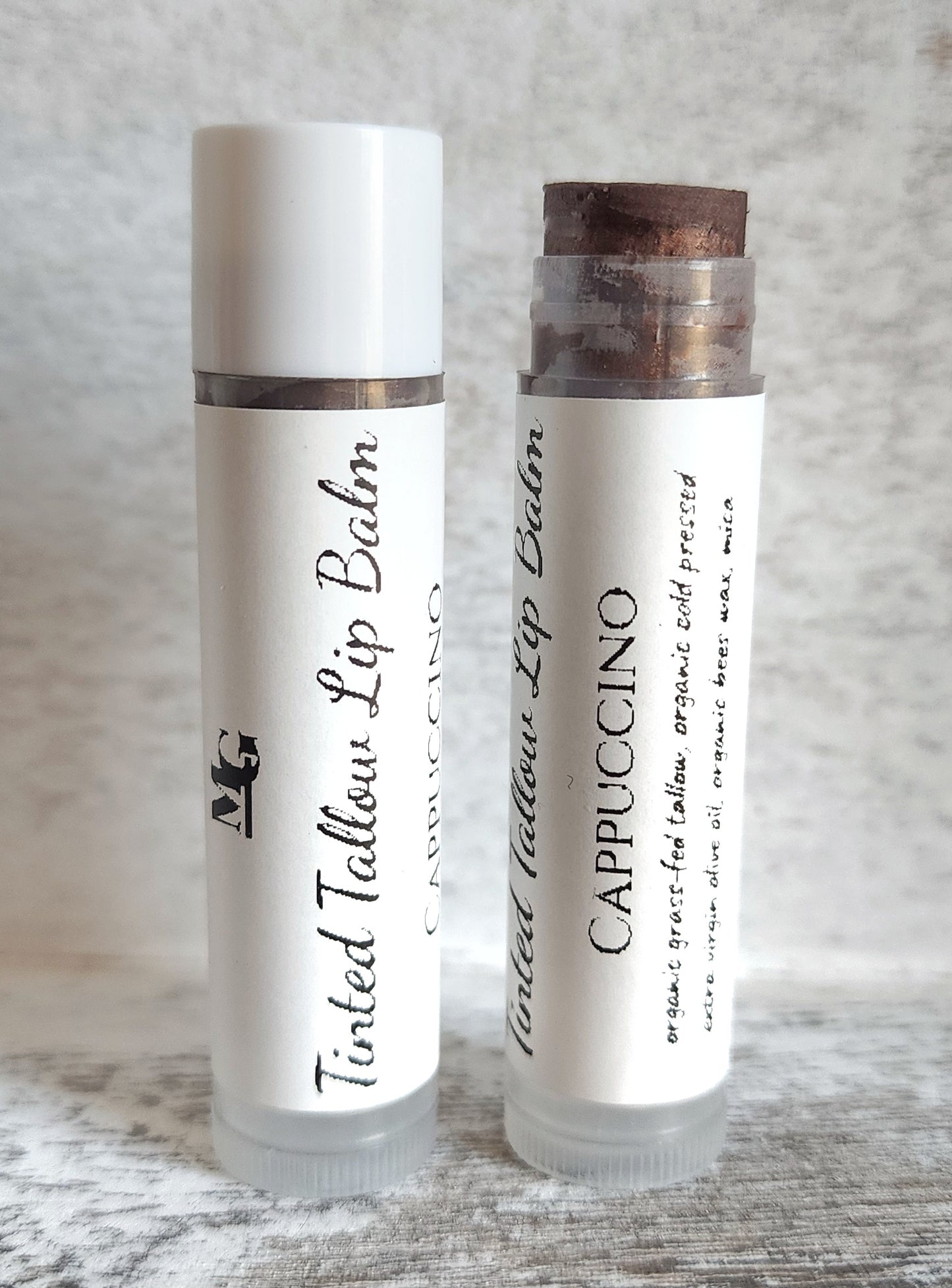 Organic Tinted Tallow Lip Balm-Cappuccino (stick)