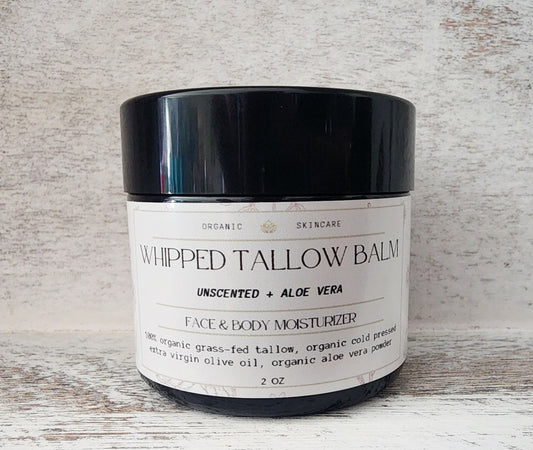 Organic Unscented + Aloe Vera Whipped Tallow Balm